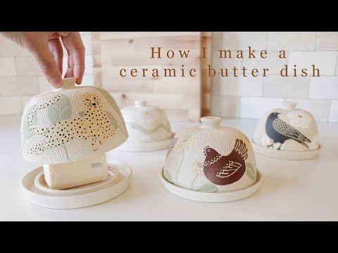 How I make a ceramic butter dish | The entire pottery process | Hand-carved pottery