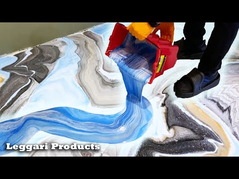 How To Do An Epoxy Dirty Pour On A Floor Using Leggari Metallic Epoxy From Beginning To End