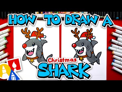 How To Draw A Christmas Shark Reindeer