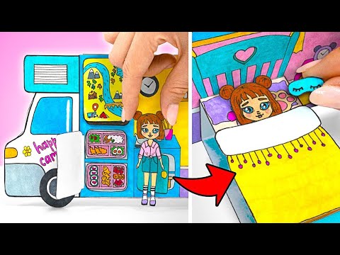 Paper Doll's Adventure: Building Super Cool Camper 🚗✨And Fixing Bad Doll House