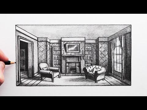 How to Draw Room using 1-Point Perspective: 221b Baker Street