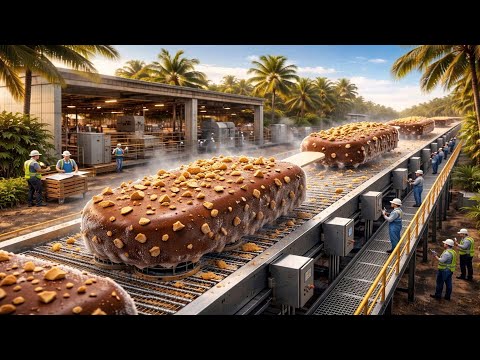 How Chocolate Ice Cream Is Made | Modern Factory Mixing, Freezing, Filling & Packaging Line