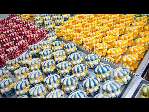 Wrist-Aching Dedication! The Making of Shell Macarons & Halloween Macarons / korean street food