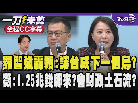 【全程CC字幕】羅智強砲轟賴清德:準備讓台灣成為下一個烏克蘭?嗆賴上台後軍費飆高只買到喪權辱國.共機越過海峽中線 王鴻薇質疑1.25兆錢從哪來會財政土石流?｜TVBS新聞 @TVBSNEWS02