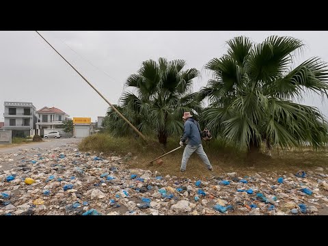 From filthy to clean: Transforming a trash-strewn, overgrown sidewalk long abandoned by locals.