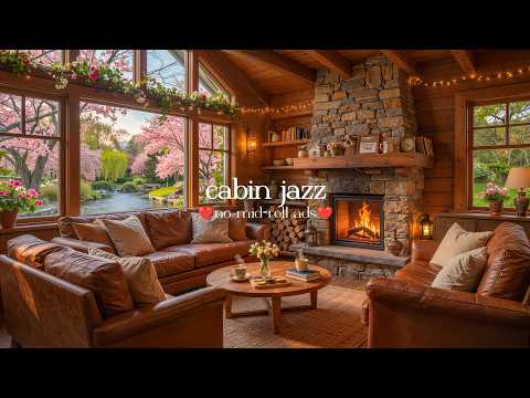 🌷Cozy Spring Jazz (NO MID-ROLL ADS) – Calm Coffee Shop Ambience for Productivity