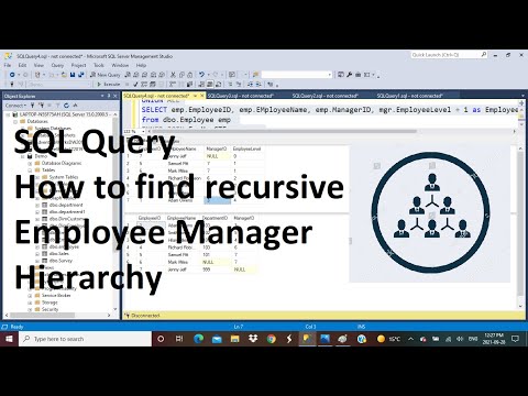 SQL Interview Question | How to find all levels of Employee Manager Hierarchy | Recursion