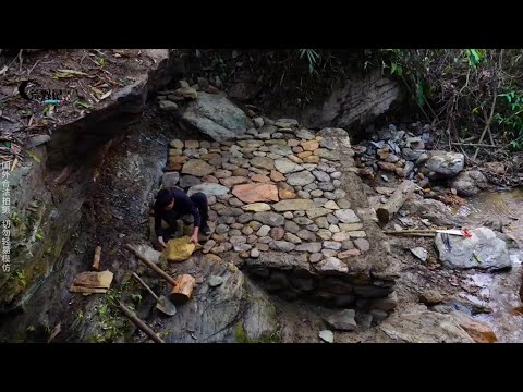 阿坤逃離城市躲到深山打造世外桃源，開墾梯田種菜養殖（完整版） #野外建造 #荒野 #建造 #生存 #木屋 #解压