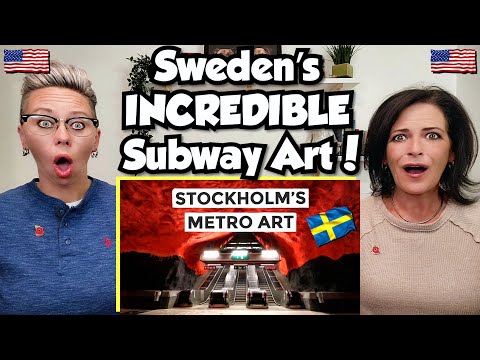 American Couple Reacts: Stockholm Sweden! Subway ART | AMAZING SUBWAY STATIONS! FIRST TIME REACTION!