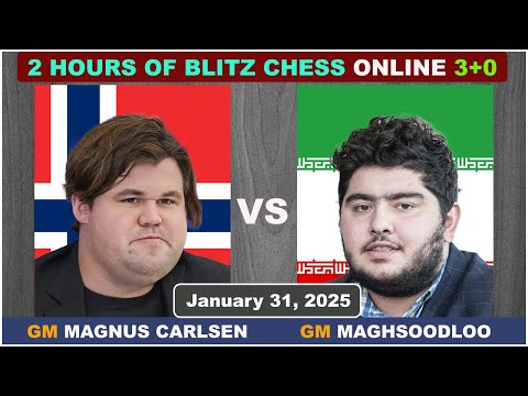 Magnus Carlsen vs Parham Maghsoodloo | Blitz Chess 3+0 | ChessCom | January 31, 2025