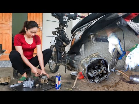 Mechanical Girl Repairs and Restores Electric Motorbike - Replace carburetor for Honda Dream