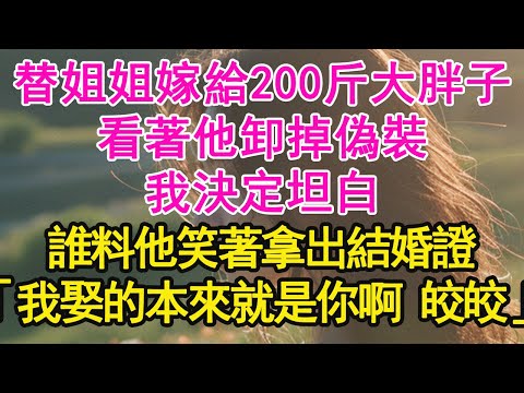 替姊姊嫁給200斤大胖子，看著他卸掉偽裝，我決定坦白，誰料他笑著拿出結婚證，「我娶的本來就是你啊 皎皎」【琉璃】【甜寵】【霸總】