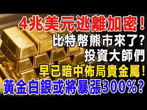 4兆美元逃離加密！比特幣熊市來了？ 投資大師們早已暗中佈局貴金屬！ 黃金白銀或將暴漲300%？#黃金#美元#比特幣#金價#理財#投資#晚年幸福#晚年生活#退休生活#養老