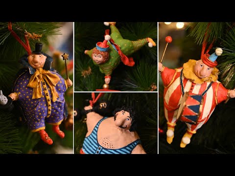 DIY Christmas circus ornaments from spun cotton - part 2 /Antique technique  Xmas decorations