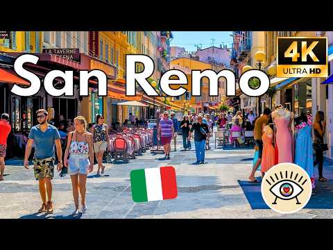San Remo Walking Tour 4K 🇮🇹 | Italy Riviera Walk with Subtitles 💐