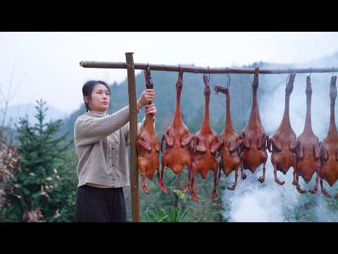 Smoking Authentic Cured Duck in the Wild! It Can Perserve a Whole Year!