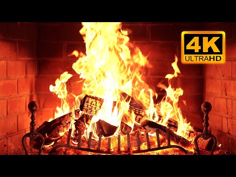 🔥 Cozy Fireplace 4K (12 HOURS). Fireplace with Crackling Fire Sounds. Fireplace Ambience