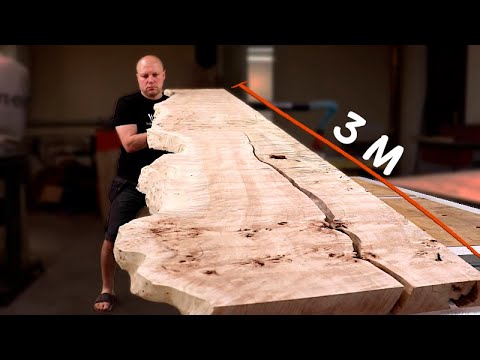 LARGE 3м  Maple Burl SLAB in to Table . How to make an epoxy table.