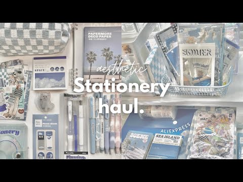 aesthetic stationery haul aliexpress (lots of blue) ☁️💙 ft. jianwu store