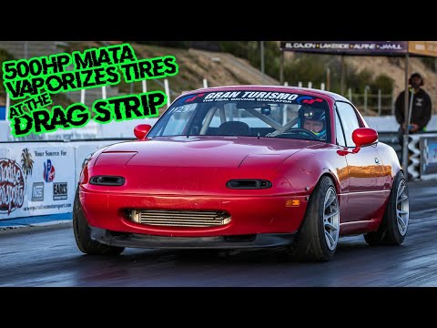 500HP Miata At An Unprepped Drag Strip!