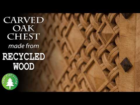 Hand Carved Oak Blanket Box Chest made from Reclaimed Furniture