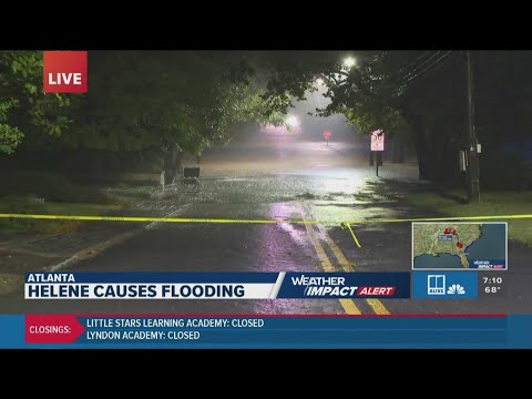 Georgia firefighter reported dead; flooding continues as Tropical Storm Helene moves through the sta