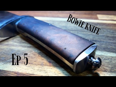 Last profiling on the Damascus Bowie knife [Episode 5]
