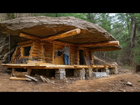 Building a Hidden House under a Rock in the Forest
