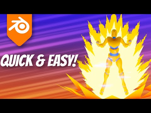 How to create a 2D DBZ Power Up effect with Alpha Cards - Blender Stylized VFX Tutorial