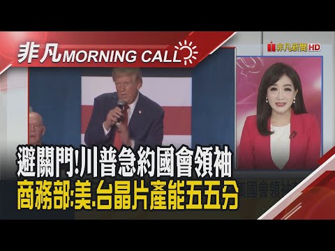 川普斡旋拯救美政府停擺危機 美商務部:美.台晶片產能五五分 輝達漲 黃仁勳:AI將加速商業化｜主播陳韋如｜【非凡Morning Call】20250930｜非凡財經新聞