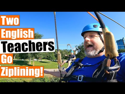 Two English Teachers Go Ziplining and Try to Teach Some English ( Ziplining Niagara Falls Canada )