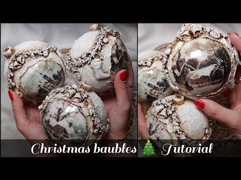 Christmas baubles 🎄❄️🎄 Decoupage tutorial
