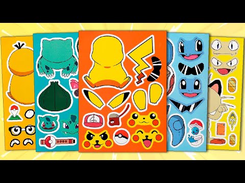 POKEMON STICKER BOOK DECORATION | PIKACHU, CHARIZARD, BULBASAUR FUN STICKER ACTIVITY