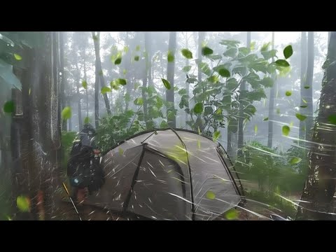 🏕 Extreme Rainstorm Camping: Will My Tent Survive? ⛈️ CAMPING IN HEAVY RAIN AND THUNDER 🎧
