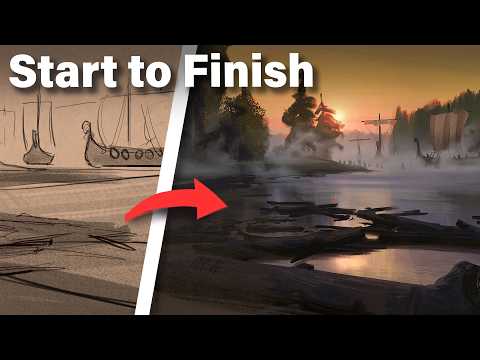 LEARN How to Paint a Landscape Environment from Scratch