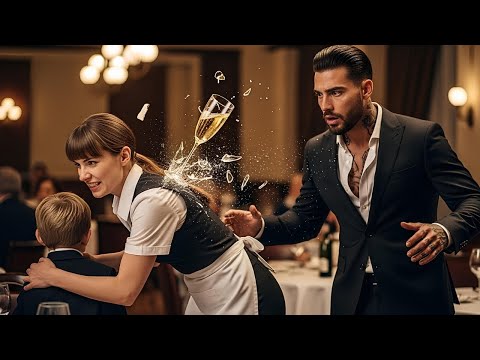 Arme Kellnerin wirft sich über den Sohn des Mafiabosses — das Glas zerschellt auf ihrem Rücken