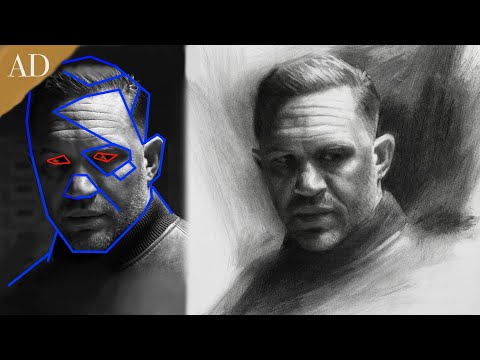 Draw PERFECT proportions charcoal portraits - NO grid