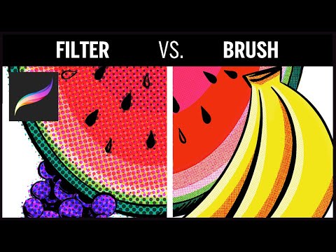 How to use HALFTONES in Procreate - Filter vs. Brush
