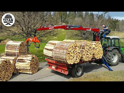 Fastest Automatic Firewood Processing Machine | Homemade Modern Wood Cutting Chainsaw Machines #21