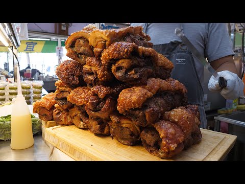 바삭바삭한 삼겹살 롤 만들기 / crispy pork belly rolls making skill - taiwanese street food
