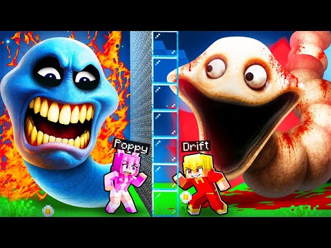 HUNGRY SNAKE vs BIG WORM Mob Battle Competition in Minecraft!