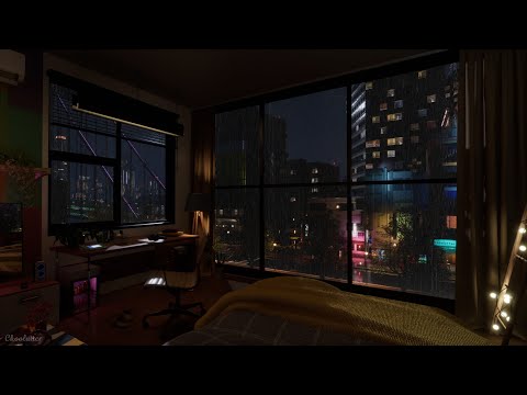 Rainy Early Autumn Ambience With Thunder And Lightning | Rain Sounds, Rain On Window, Thunder