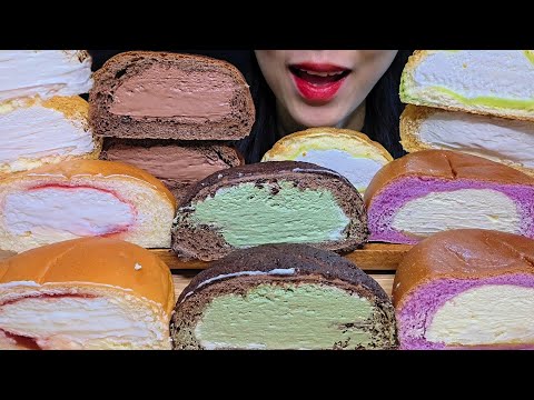 ASMR 빵먹방 )크림폭탄😍연세우유 크림빵 종류별로 다 먹어보기 빵먹방🫓🥯❤️