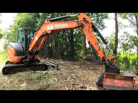 HOMEOWNER IN DISBELIEF AFTER THIS NIGHTMARE POND MULCHING IS COMPLETE!