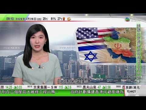 0900 無綫早晨新聞｜美以襲伊朗｜伊朗提五項停戰條件｜白宮：特朗普5月中訪華兩日｜電視廣播去年業績扭虧為盈 宣布建議改名為「無綫集團」｜長春近40隻寵物乘搭復古電車｜TVB News