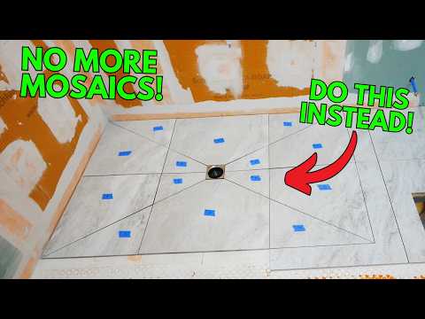 Large Format Tile on a Shower Floor (Envelope Cut Tutorial)