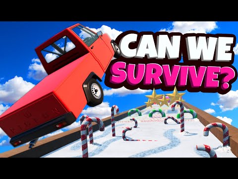 Can We Survive In Pigeons on this Downhill Christmas Map? (BeamNG Drive Mods)