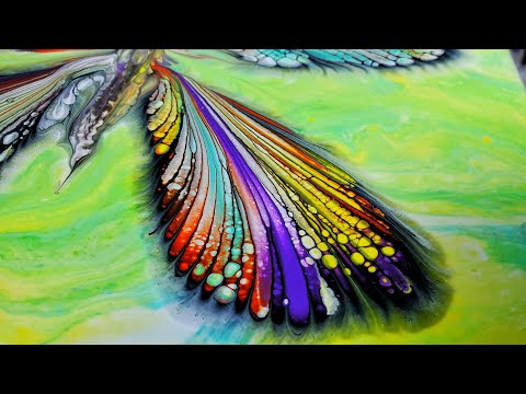 UNIQUE BUTTERFLY 🦋 Chain Pull Technique ~ Acrylic Pouring ~ Satisfying Fluid Art
