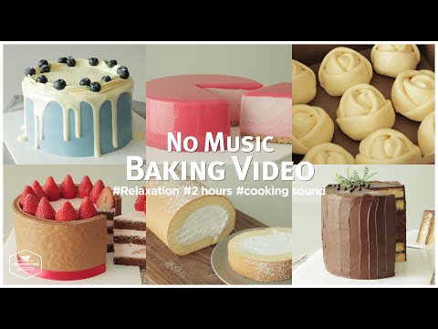 2 hours No Music Baking Video | Relaxation Cooking Sounds | Cheesecake, Chocolate Cake, Bread