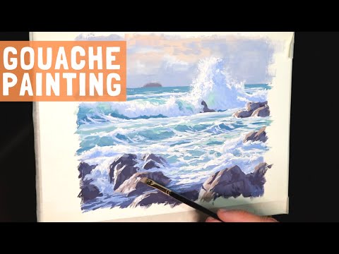How to Paint a Realistic SEASCAPE in GOUACHE